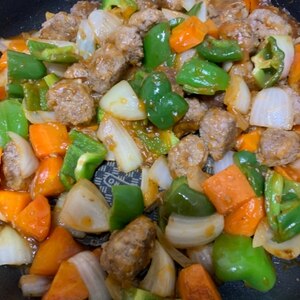 酢豚をアレンジ！肉団子の甘酢あんかけ！野菜たっぷり